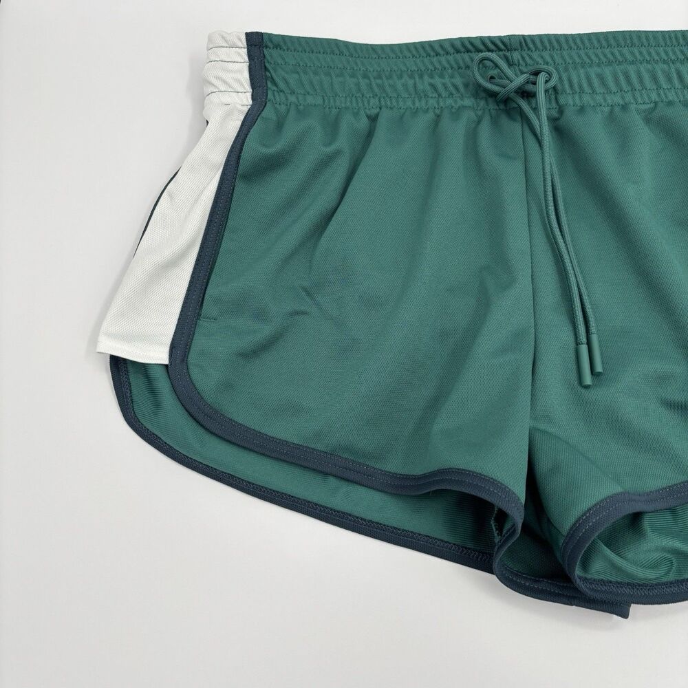 Athletic Works Womens Running Shorts Medium 8-10 Teal White Navy Gym Active - Picture 3 of 16